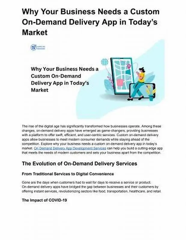 Feature image for a blog on marketing strategies for an on-demand hyperlocal delivery app, with characters using the app, delivery visuals, charts, and marketing symbols like a megaphone and location pin