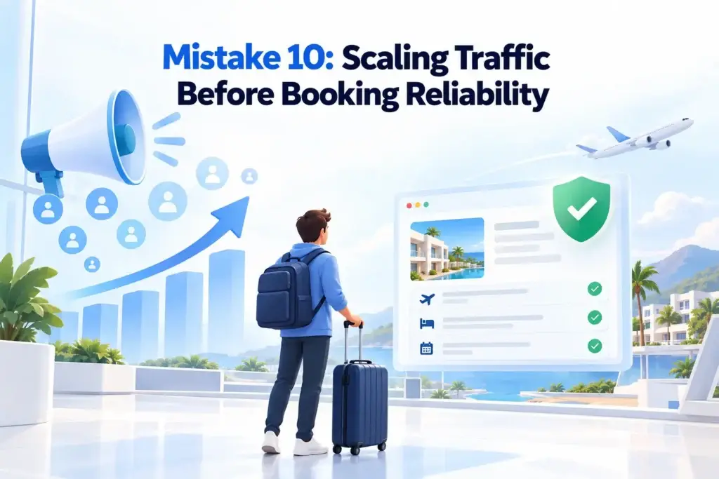 What Mistakes Should Startups Avoid When Launching an Online Travel Agency Platform? 2 Online travel agency mistake of scaling traffic before ensuring booking reliability