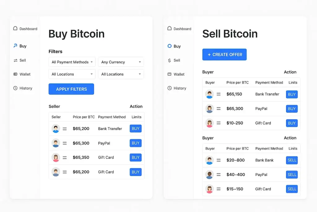 How to Build a Paxful Clone 1 paxful clone dashboard ui mockup