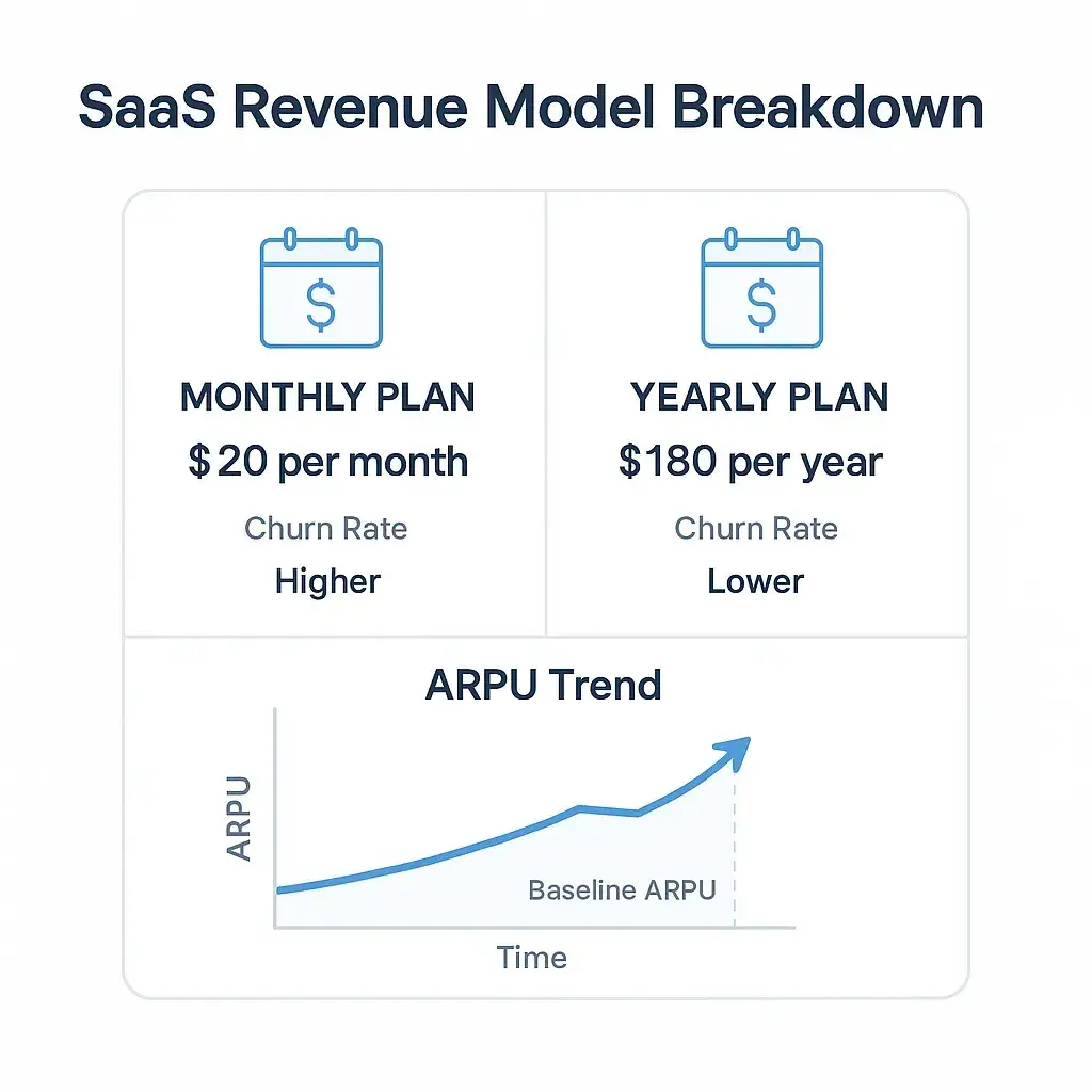 Business Model for Website Builder SaaS Platform 1 saas arpu subscription chart