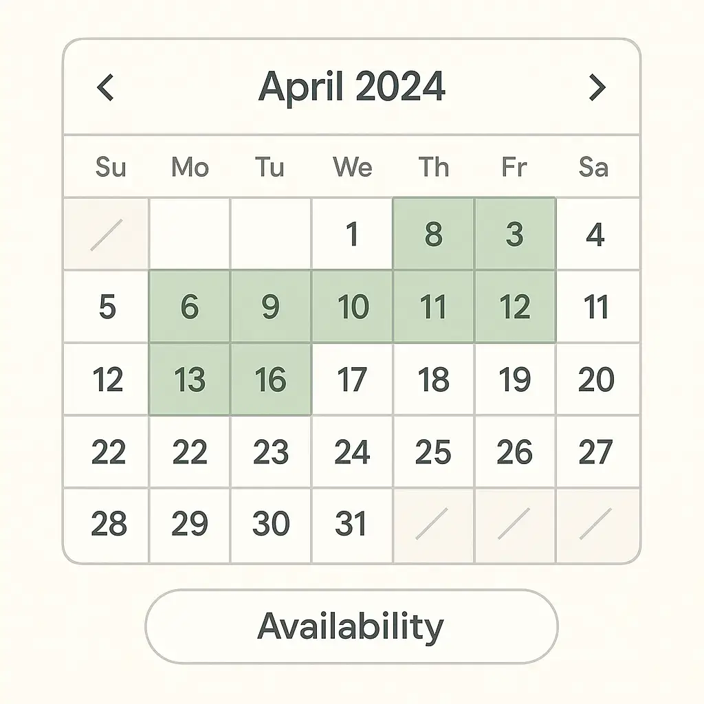 Blueground App Features List: What Makes It a Smart Choice for Modern Renters? 3 Calendar UI Design