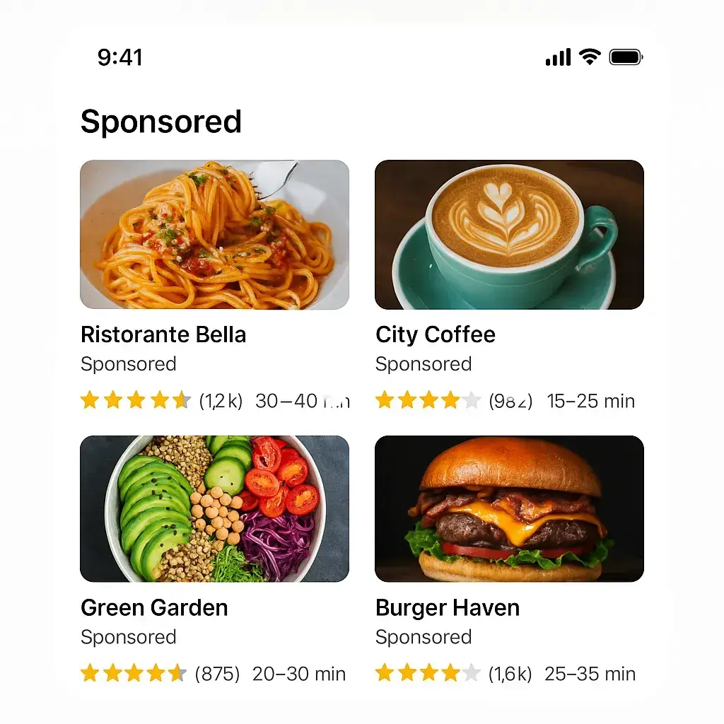 Dunzo Features List: What Makes It a Delivery Dynamo? 2 Sponsored Listings Mockup