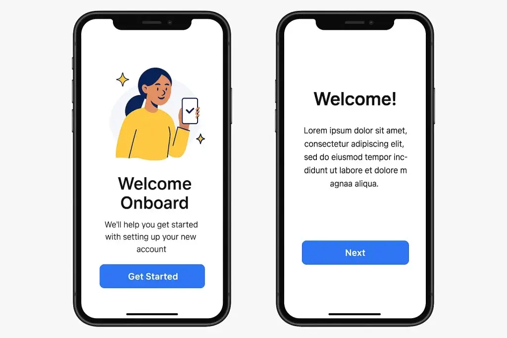 The Ultimate Guide to Pricing a Custom Website Builder SaaS Solution 3 good vs bad onboarding screen ui