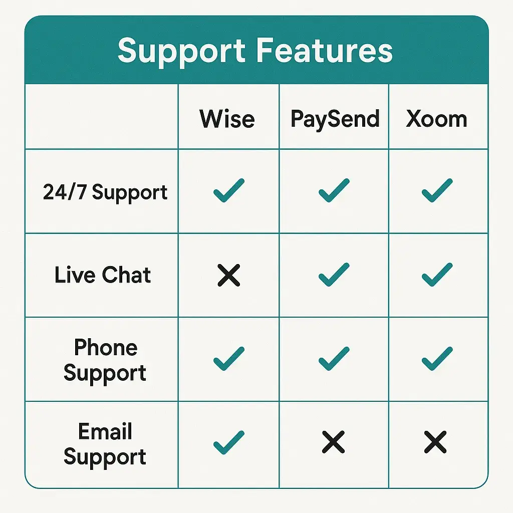 Top UI/UX Mistakes in International Money Transfer Apps 3 money transfer app support feature comparison