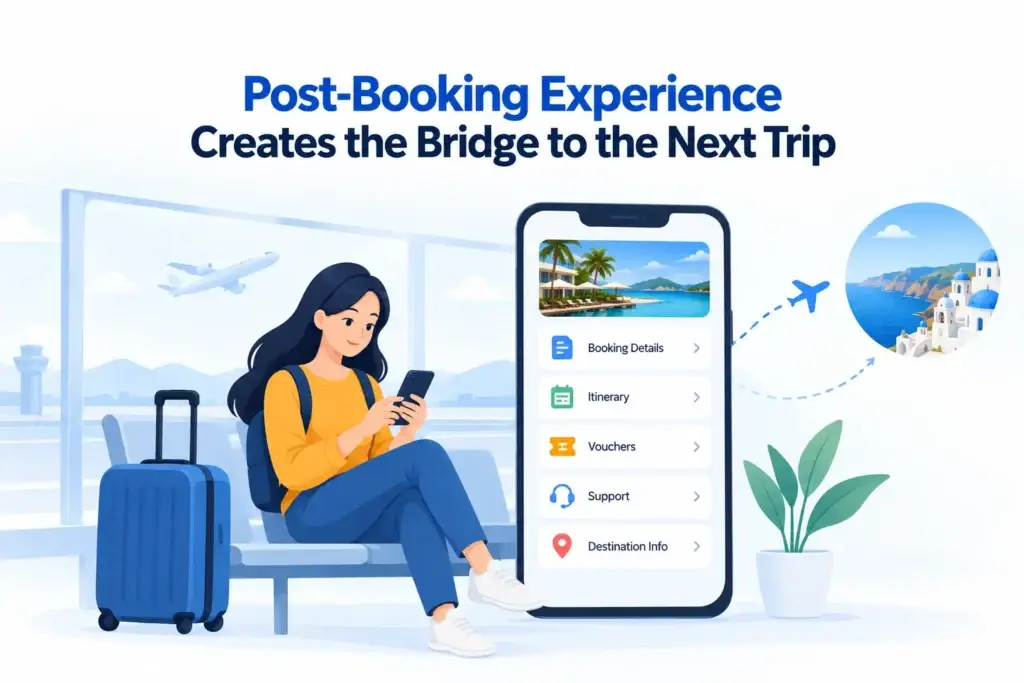 Growth Strategy for an Online Travel Agency Platform: Supplier Inventory, Traveler Acquisition, and Repeat Bookings 2 Post-booking experience in an online travel agency platform with itinerary, vouchers, support, and destination information