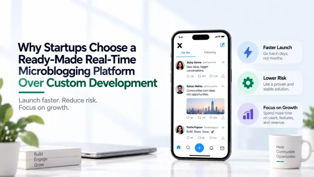 Why startups choose a ready-made real-time microblogging platform over custom development for faster launch and lower risk