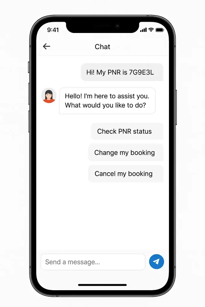 Yatra App Features List: What Makes This Travel App a Smart Choice for Entrepreneurs? 4 yatra in app chat interface screenshot