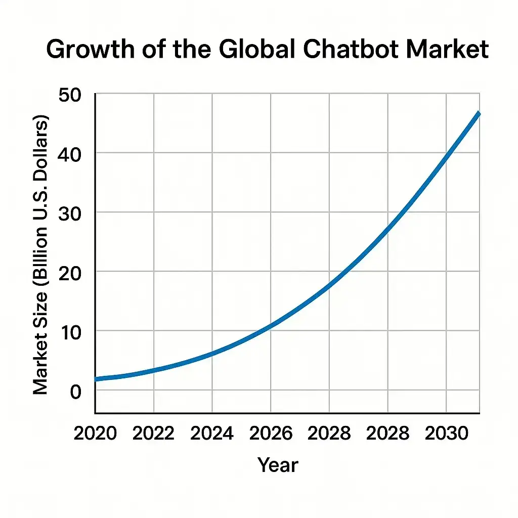 Most Profitable AI Chatbot Apps to Launch in 2026 1 Chatbot Market Growth Chart