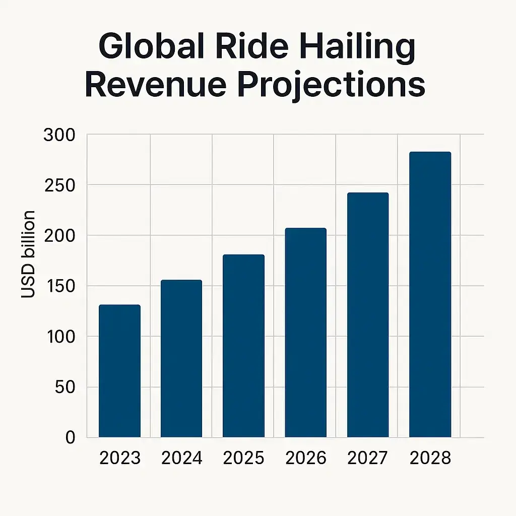 Most Profitable Ride Hailing Apps to Launch in 2025 1 Global Revenue Projections 1