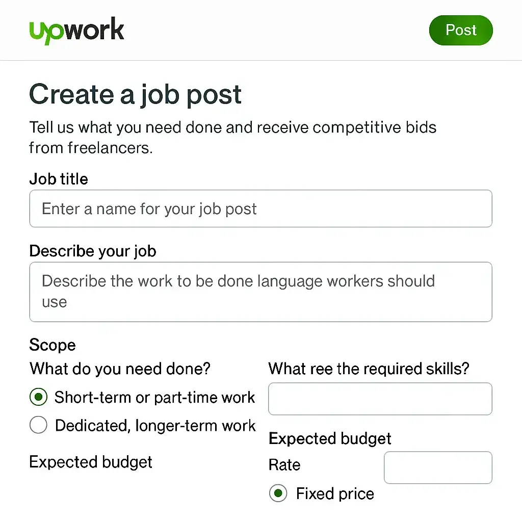 Upwork Features Every Startup Should Know About 1 Upwork Job Post UI