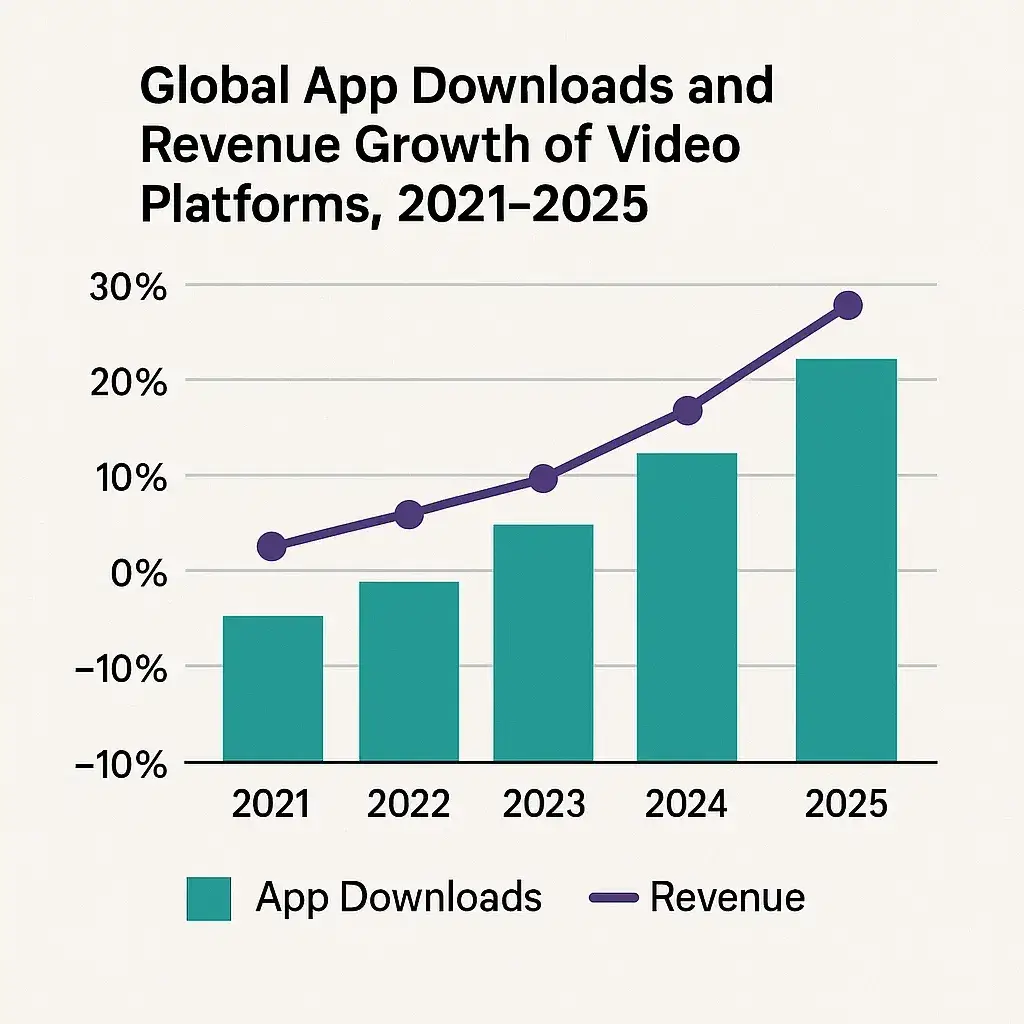 Most Profitable Video Sharing Apps to Launch in 2025 2 Video Platform Growth Graph