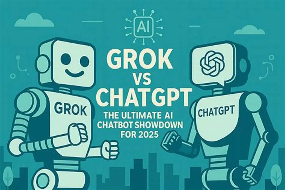 Conceptual AI assistant comparison between Grok and ChatGPT