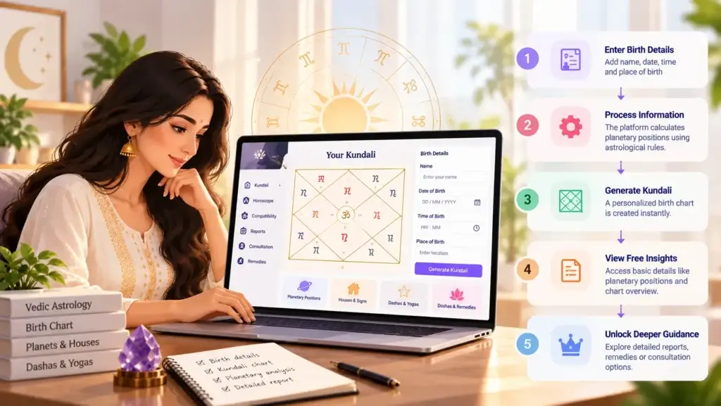 What Is an Astrology Portal Platform and How Do Kundali, Horoscopes, Reports, and Consultations Work? 1 Astrology portal features for users, astrologers, and administrators, including Kundali, horoscopes, consultations, payments, and analytics.