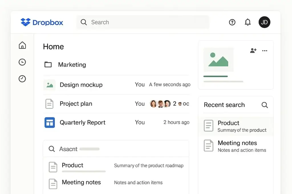 What is Dropbox App and How Does It Work? 2 Dropbox file management interface showing folders, documents, and collaboration details