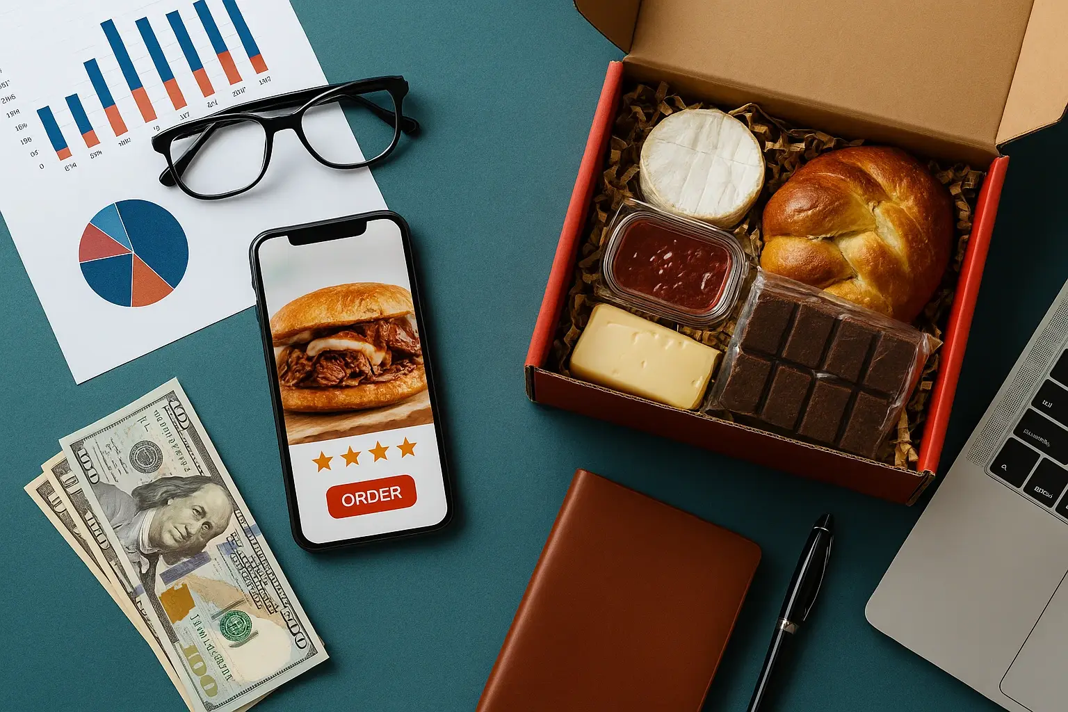 Gourmet food delivery and business growth visualization for Goldbelly Clone