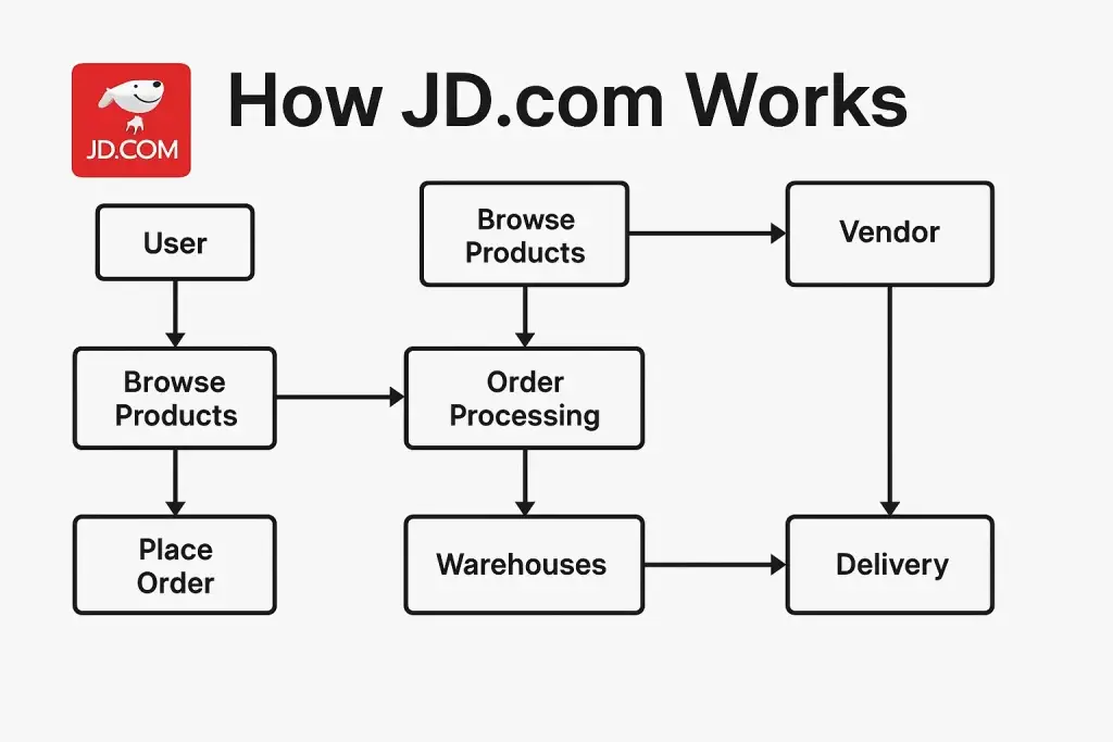 What is JD.com and How Does It Work? 1 how jdcom works diagram
