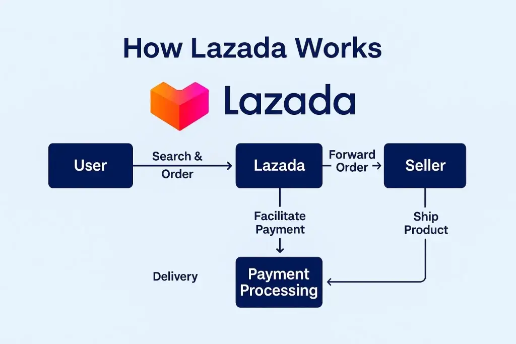 What is Lazada and How Does It Work? 1 how lazada works diagram