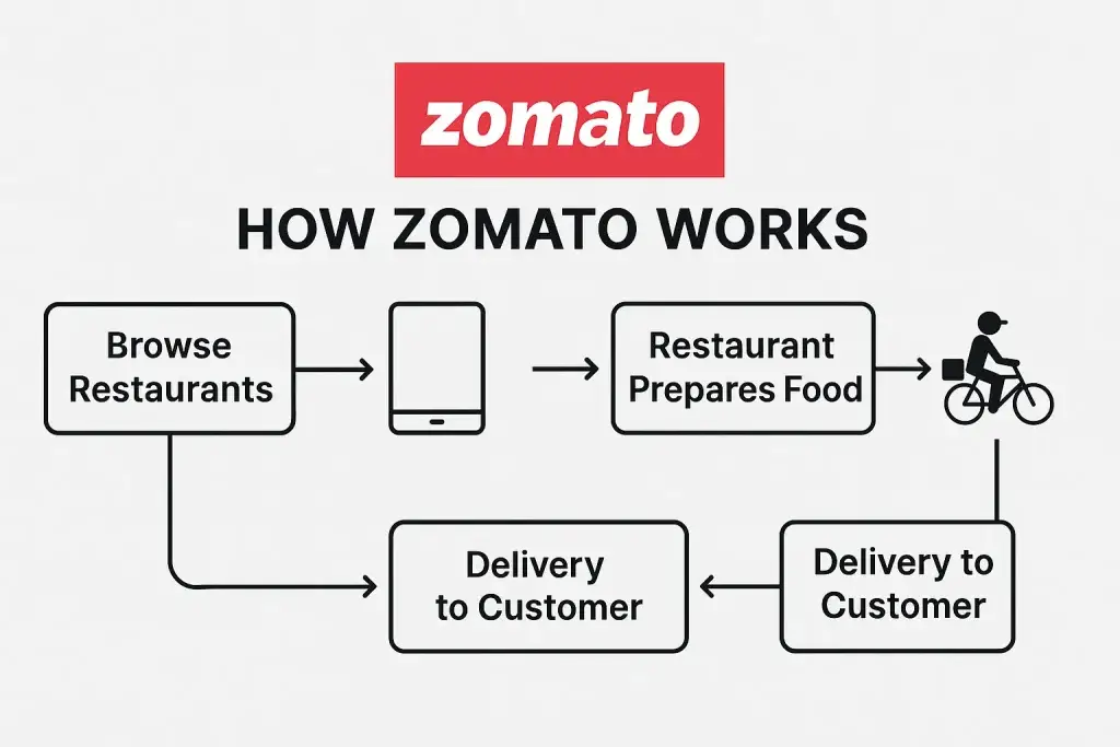 What is Zomato App and How Does It Work? 1 how zomato works flowchart