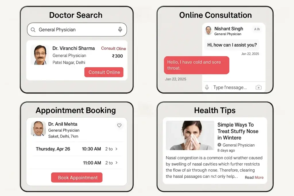 What is Lybrate App and How Does It Work? 3 lybrate app feature screenshots