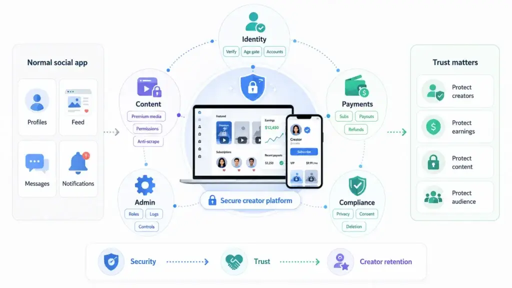 How Safe Is a White-Label Fansly App? Security Guide 2026 1 Secure creator platform with identity verification, content protection, payments, compliance, and admin controls