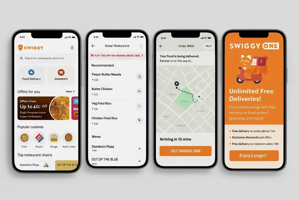 What is Swiggy App and How Does It Work? 2 swiggy app feature screenshots ui