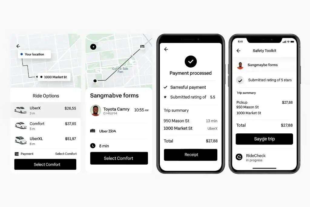 uber app feature screenshots