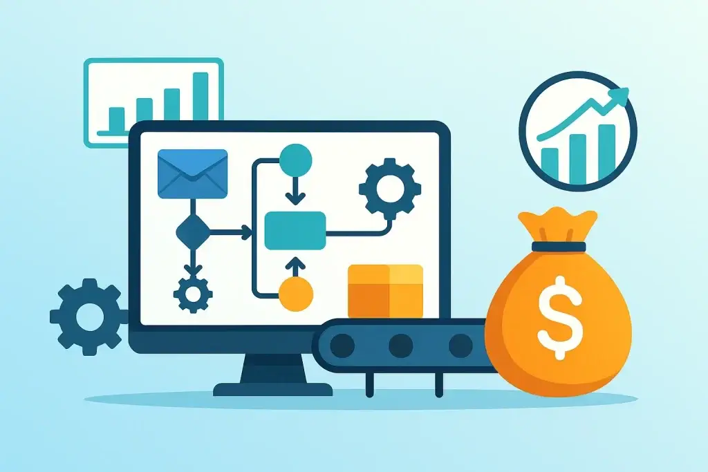 Feature graphic representing the revenue model of an ActiveCampaign Clone platform for 2025.