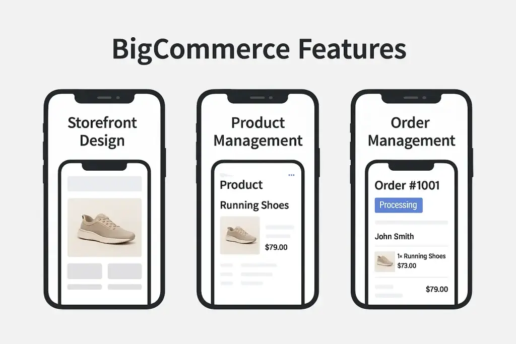 What is BigCommerce and How Does It Work? 2 bigcommerce features mobile screenshots