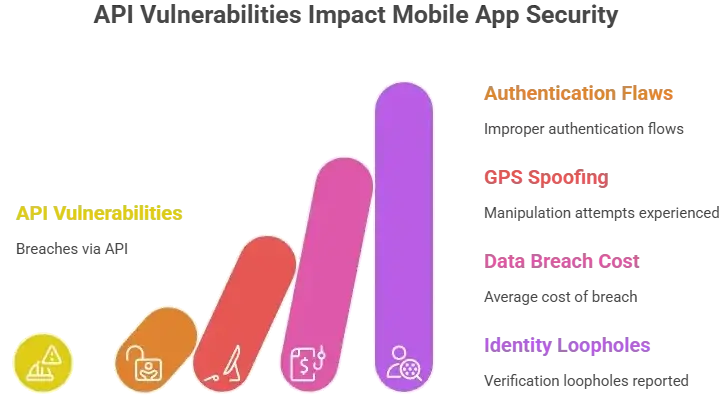 How Safe is a White-label Postmates App? Security Guide 2026 2 Common security incidents in delivery apps visualized in a rising bar chart.