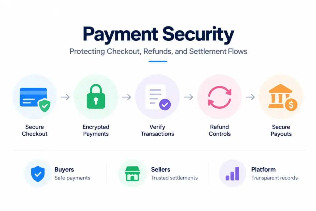 Online Retail Marketplace Security: Protecting Buyer Accounts, Seller Access, Payments, and Order Data 1 Payment security for ecommerce marketplaces protecting checkout, refunds, transaction verification, and seller payouts