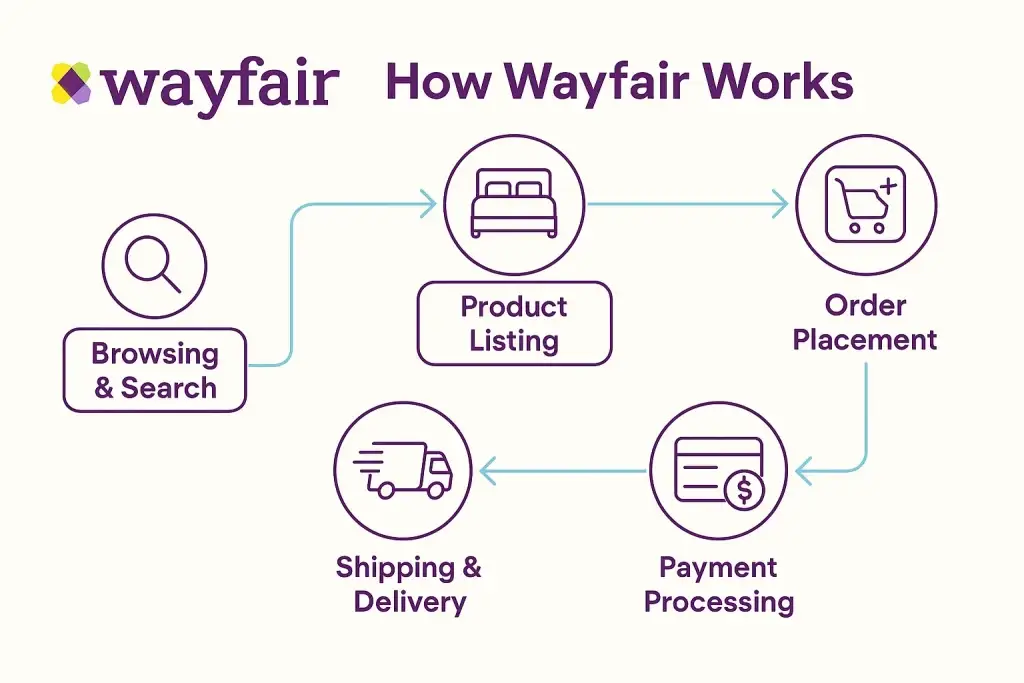 What is Wayfair and How Does It Work? 1 how wayfair works flowchart