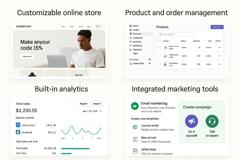 What is Shopify and How Does It Work? 2 shopify features screenshots