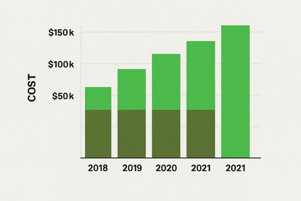 Weedmaps Clone Revenue Model: How Weedmaps-Style Apps Make Money in 2026 2 Cost vs Revenue visualization Weedmap