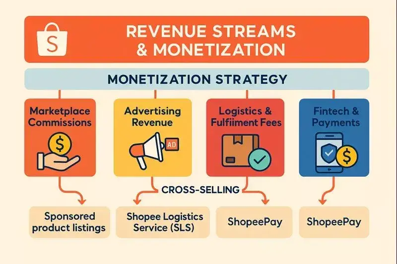 Business Model of Shopee : Complete Strategy Breakdown 2025 1 Revenue Streams and Monetization Design 18