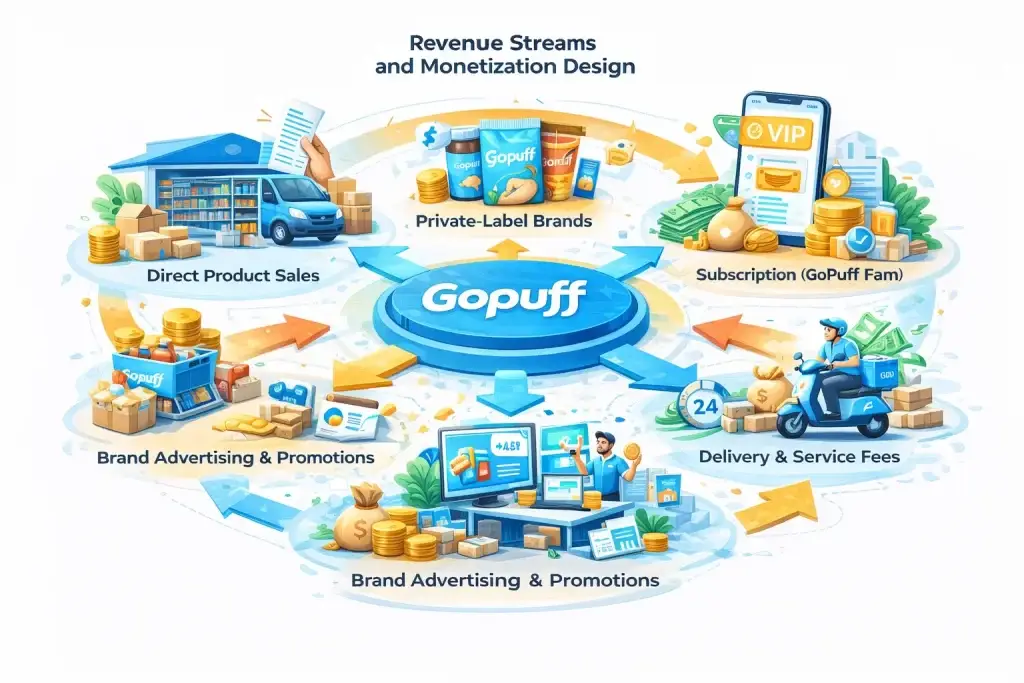 Business Model of GoPuff : Complete Strategy Breakdown 2025 1 Revenue Streams and Monetization Design 24
