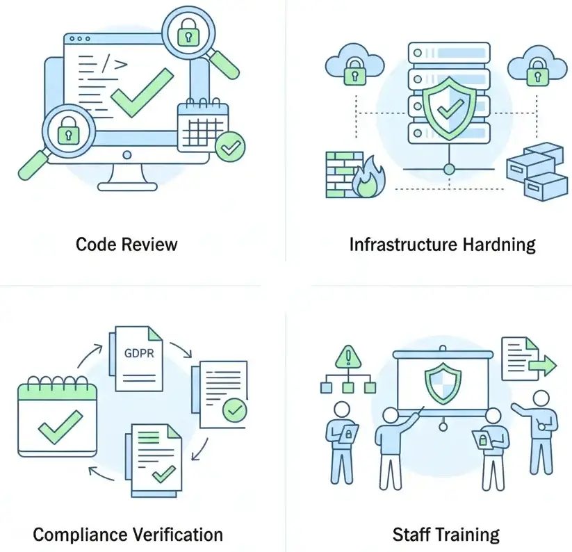 White-Label Lalamove App Security: Risks, Compliance & Safety in 2026 2 Pre-launch security practices for white-label Lalamove app including code review, infrastructure hardening, compliance verification, and staff training
