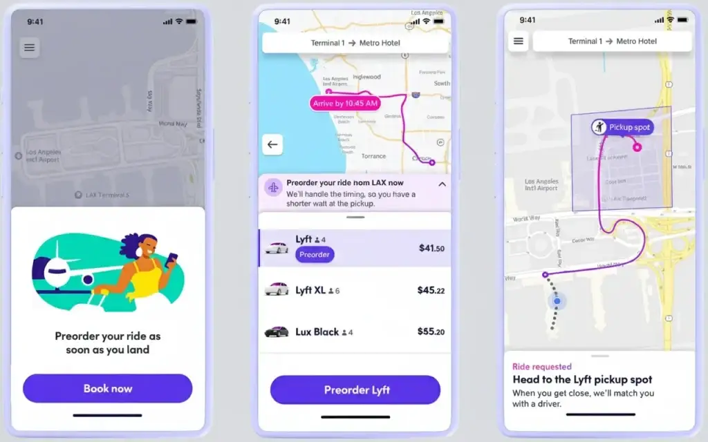 White-Label Lyft-Style App Security: Risks, Compliance & Safety in 2026 1 White-label Lyft-style app interface showing secure ride booking, route tracking, pickup location, and pre-booking flow for ride-hailing services