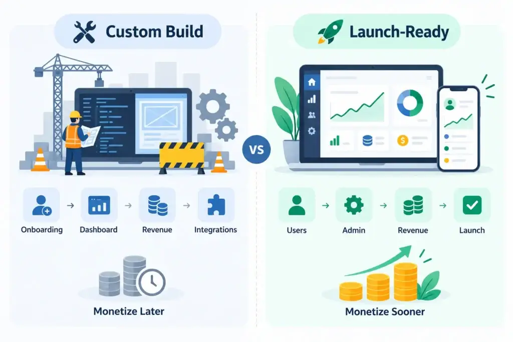 How Multi-Asset Investment Platforms Generate Revenue From Brokerage, Distribution, and Value-Added Services 2 Custom build vs launch-ready investment platform comparison showing which development path helps founders monetize faster.