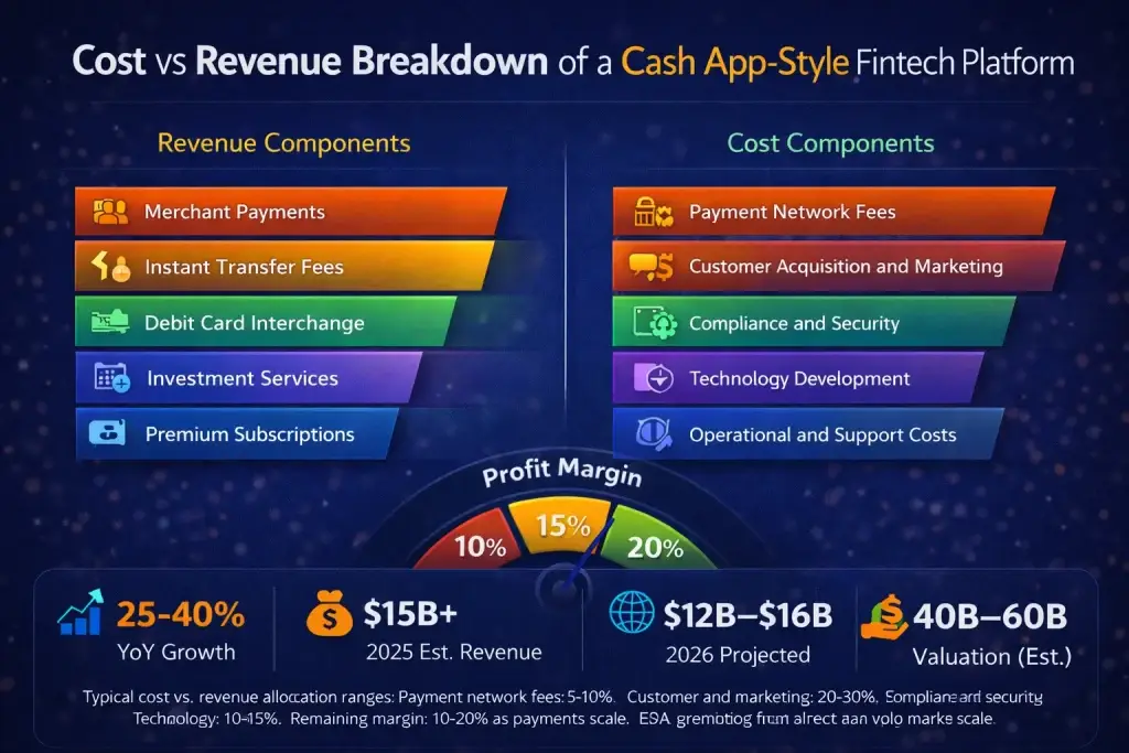 Cash App Revenue Model: How Peer-to-Peer Payment Apps Make Money in 2026 1 Cost Vs Revenue Cash App