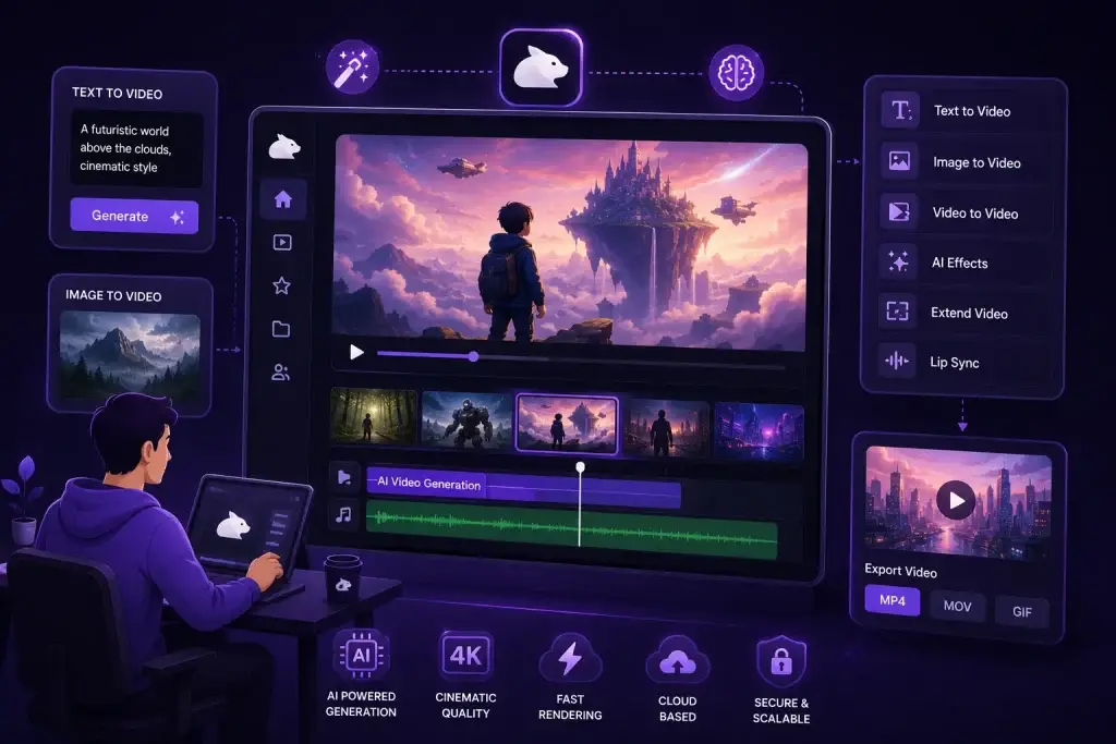 Best Pika Labs Clone Script 2026 : Build Your Own AI Video Generation Platform 1 AI video generation platform inspired by Pika Labs with text to video, image to video, and cinematic editing tools