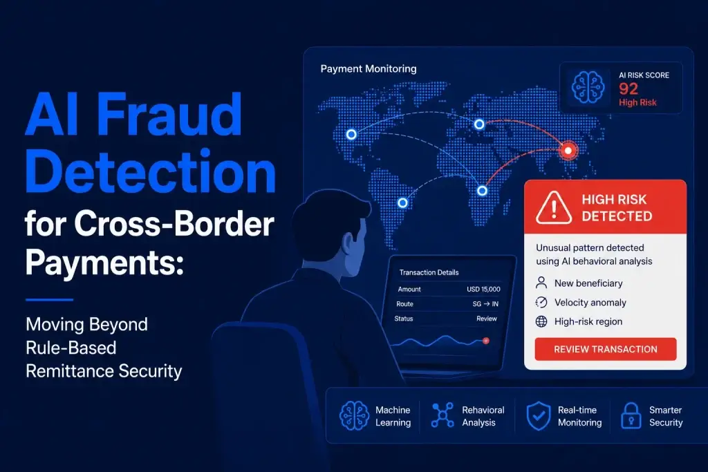 AI fraud detection system for cross-border payments with remittance security and risk analysis