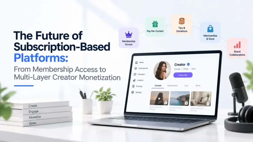 The Future of Subscription-Based Platforms with membership access, pay-per-content, tips, merchandise, and brand collaborations.