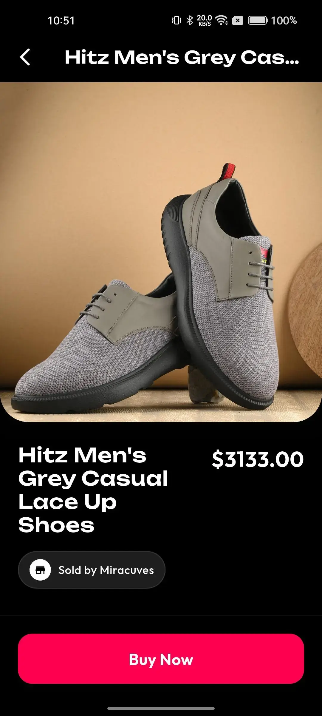 TikTok Clone 18 Mobile product page displaying footwear imagery, shopping details, price, seller information, and purchase actions