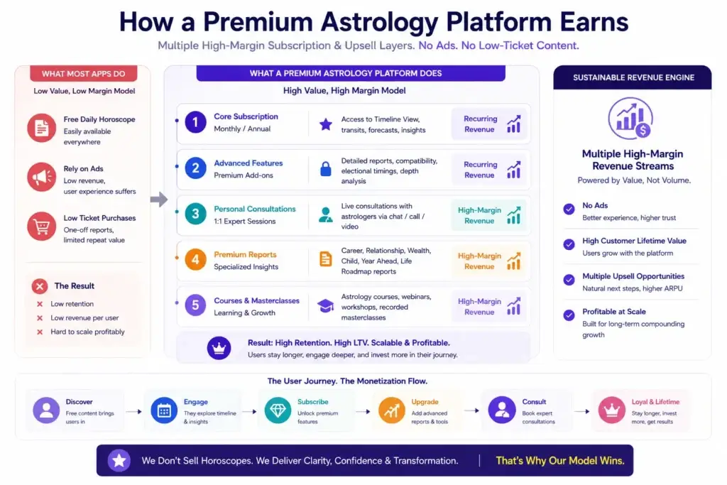 Sun-Sign Horoscopes Are Dead: Why the $99/Year โTimeline Viewโ Is the Only Profitable Play 3 Premium astrology app monetization model with subscriptions reports consultations and creator content