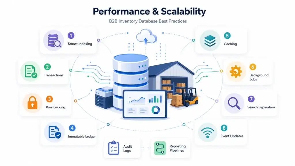 How to Build a Multi-Vendor Inventory Management Database for B2B Apps 2 Multi-vendor inventory management database architecture for B2B app showcasing performance & scalability best practices