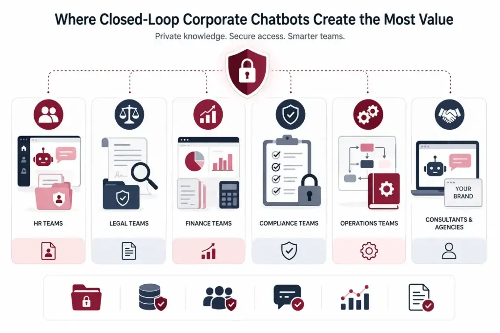 Stop Building B2C AI Apps: The Real Money Is in Closed-Loop Corporate Chatbots 3 Enterprise AI chatbot use cases for HR legal finance compliance and operations teams
