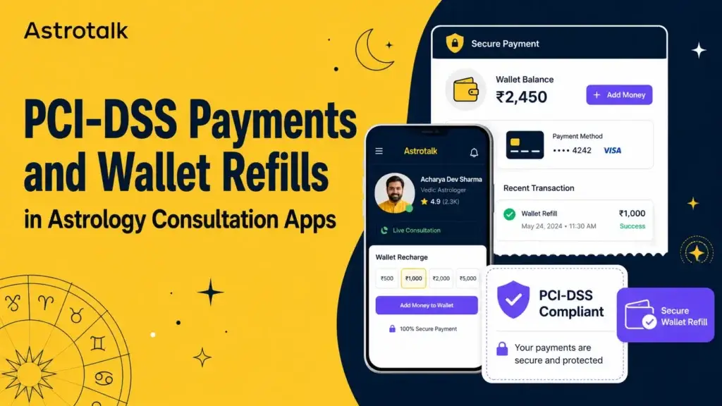 PCI-DSS payments and secure wallet refills in astrology consultation app