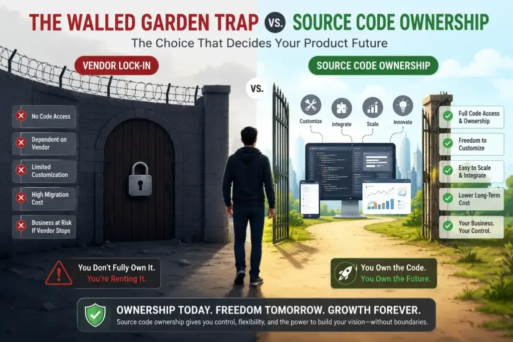 Stop Renting Your Future: Why Your Agency Should Give You Source Code on Day 1 1 Walled garden trap vs source code ownership in app development
