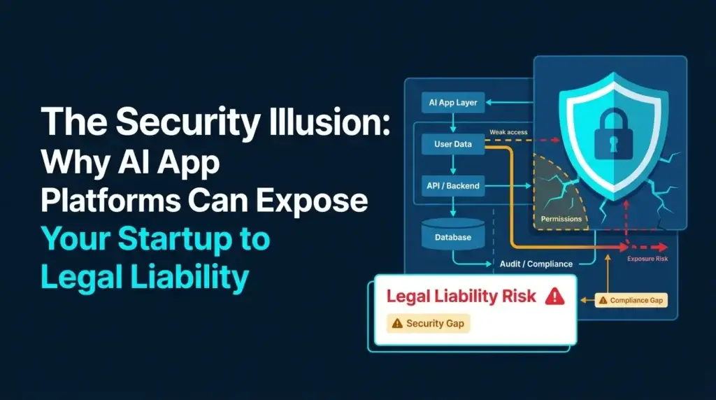 AI-generated app security risks showing frontend illusion and backend vulnerabilities