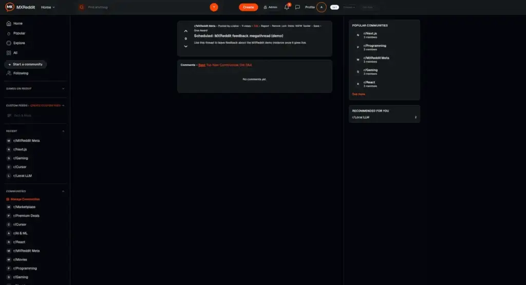 Reddit Clone 29 Scheduled-MXReddit-feedback-megathread-demo-MXReddit-04-06-2026_09_03_PM
